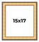 15x17 Traditional Picture Frame with UV-Resistant Acrylic & Acid Free Backing, Available in 3 Finishes - Black, Brown, Gold